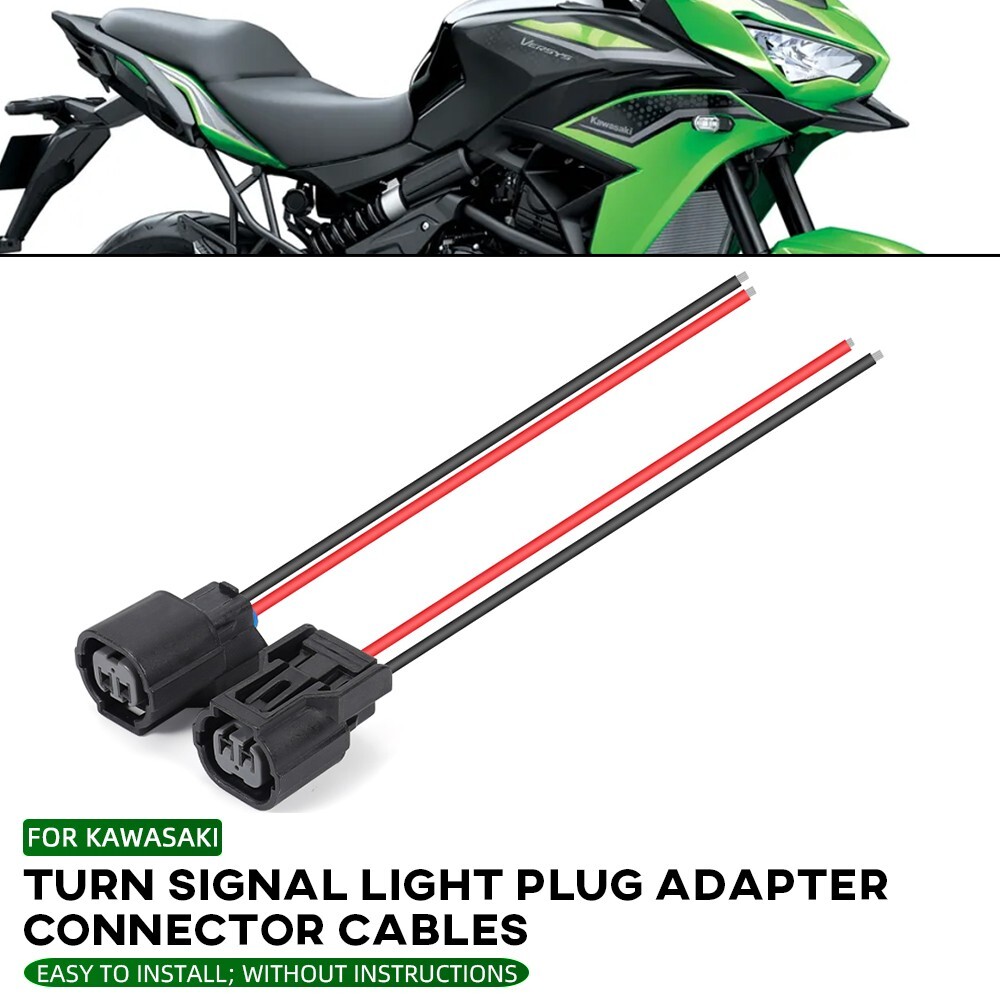 Turn Signal Indicator Plug Adapter Connector Wire For KAWASAKI