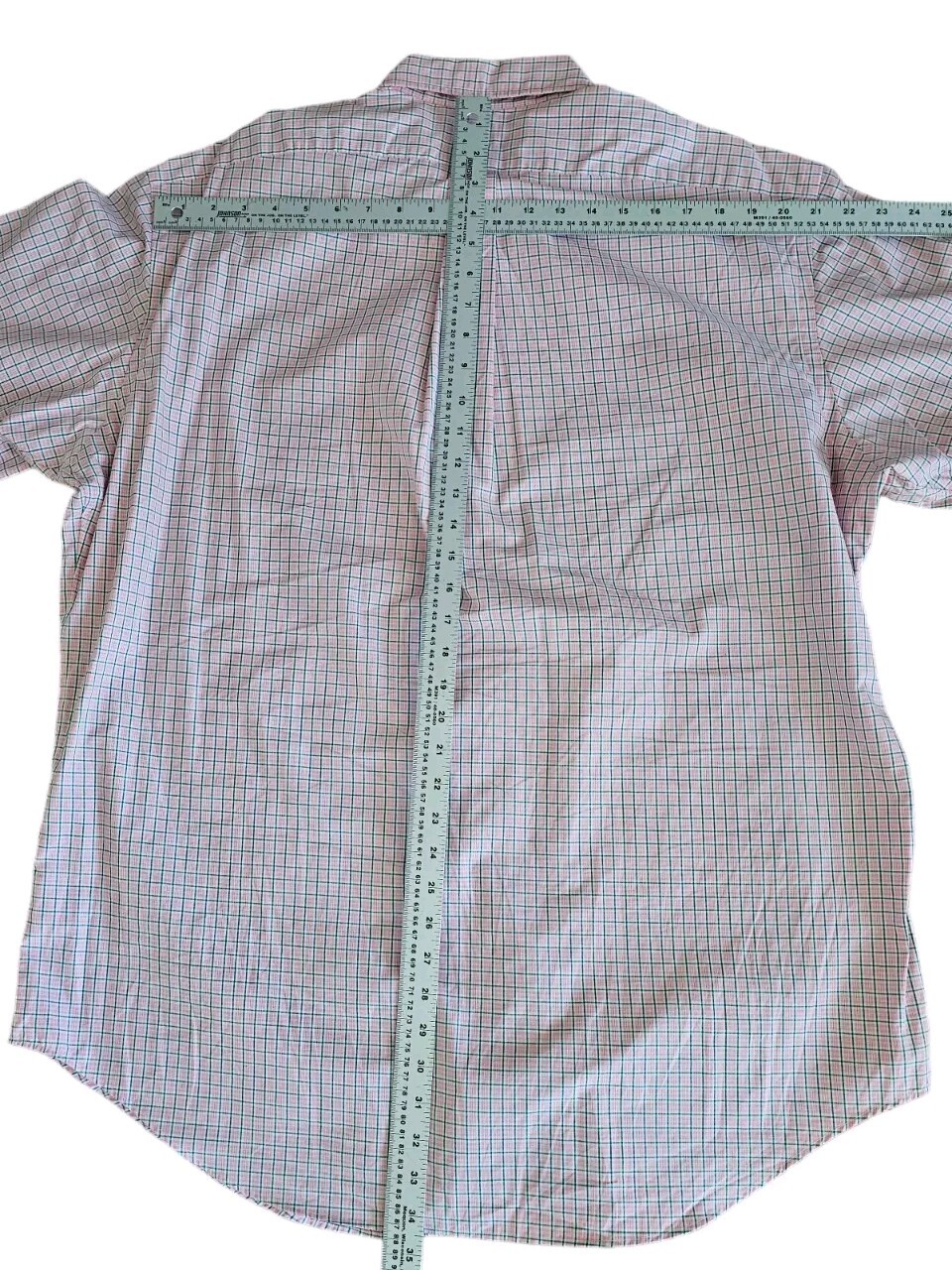 Polo Ralph Lauren Camicia Uomo XL Rosa Verde a Quadri Maniche Corta Pony Fit Classico