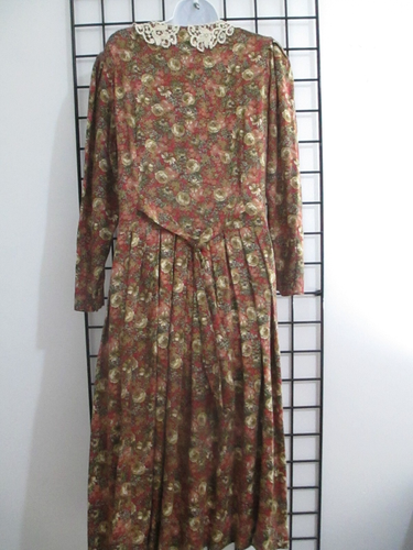 "VINTAGE" LAURA ASHLEY 🌸 SIZE 10==MULTI COLORED FLORAL / PRAIRIE MIDI DRESS - Afbeelding 4 van 8
