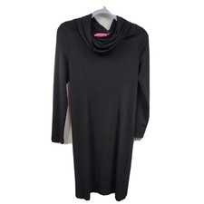 Alice + Olivia Black Dress Bodycon TOWORK! Stretch Long Sleeve Cowl Neck Small