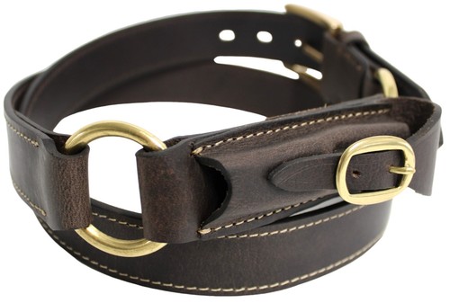 Double Ring with Pouch Leather Hobble Belt Chestnut NEW - All Sizes - Picture 9 of 22