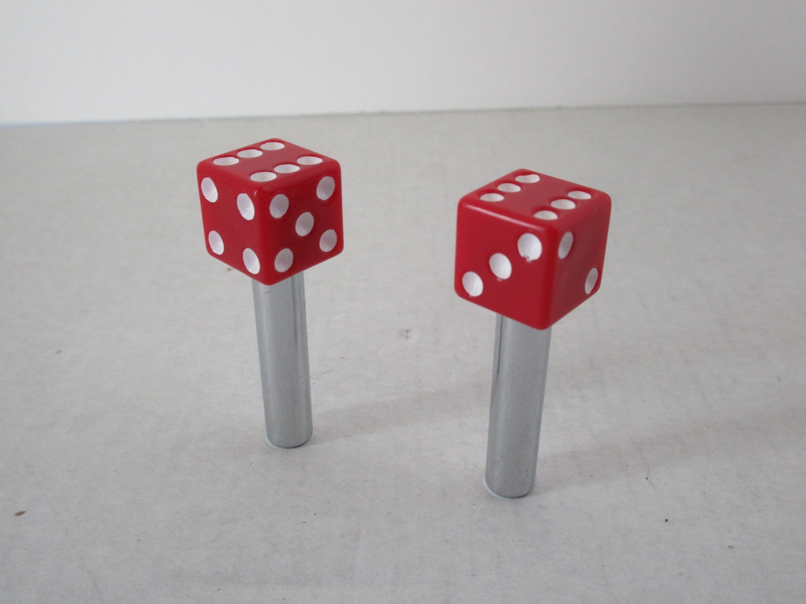 DOOR LOCK KNOBS DICE RED 1 PAIR FITS CHEVY FORD MOPAR HOT ROD CLASSIC