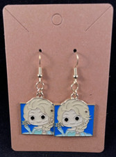Disney Inspired - Elsa - Earrings - Dangle - Gold Hooks - Handmade - E