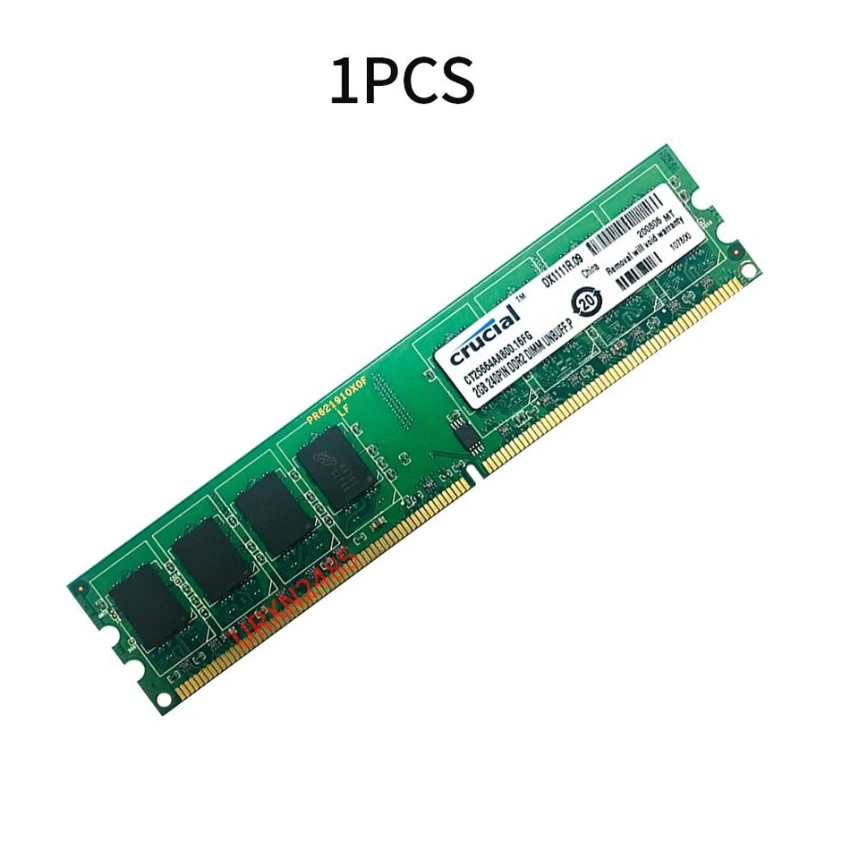 Crucial 2GB PC2-6400U DDR2 800MHz 240Pin 1.8V Computer RAM PC Desktop Memory RAM - Image 4 of 4