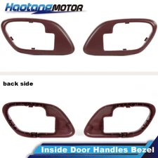 Fit For Chevy GMC Truck Interior Inside Door Handle Trim Bezels Wine Red Pair