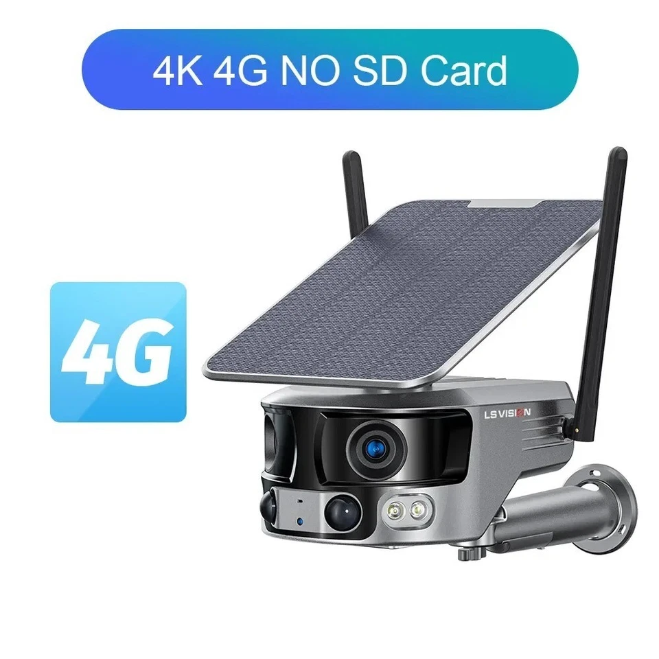 Cámara Solar Exterior LS VISION 4K 8MP Doble Lente 4G WIFI 180° Ultra Foto 4 de 4