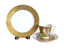 Rosenthal Classic 7" Dessert Plate & Espresso Cup & Saucer Vogel Paradies Birds