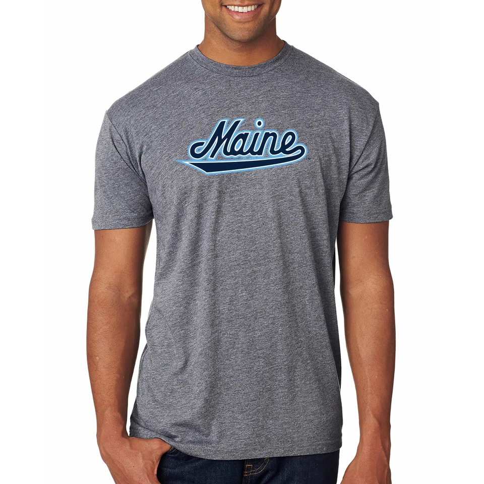 Maine Black Bears Script Logo Triblend T Shirt - Premium Heather - Image 4 of 4