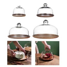 Présentoir à gâteaux en bois avec couvercle Assiette à dessert Assiette à