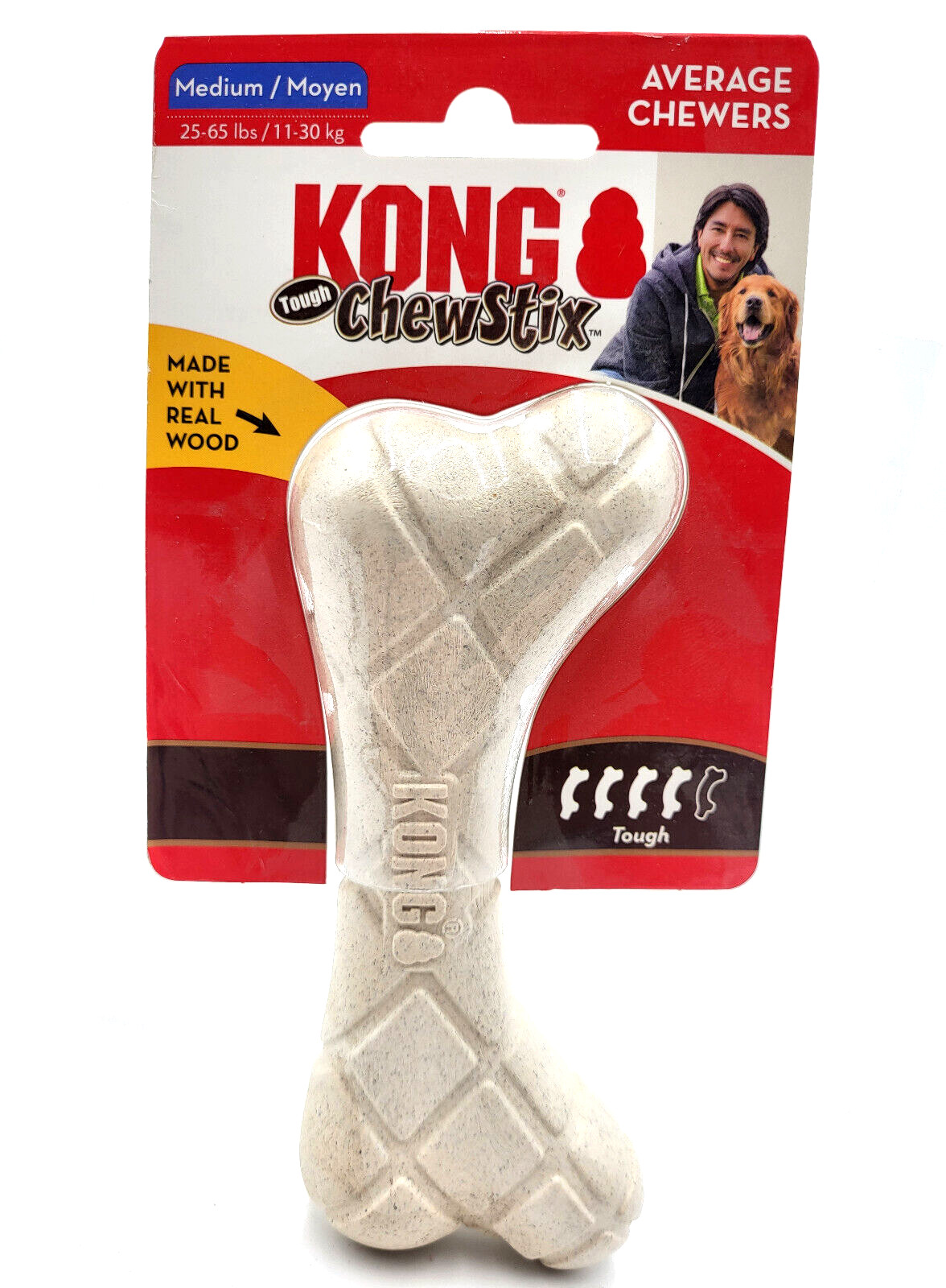 KONG ChewStix Tough Femur Medium Fetch & Chew Dog Toy 5"