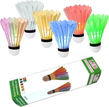 LED Badminton Shuttlecocks,Lighting Birdies,Glow in the Dark Birdie Balls for Ba