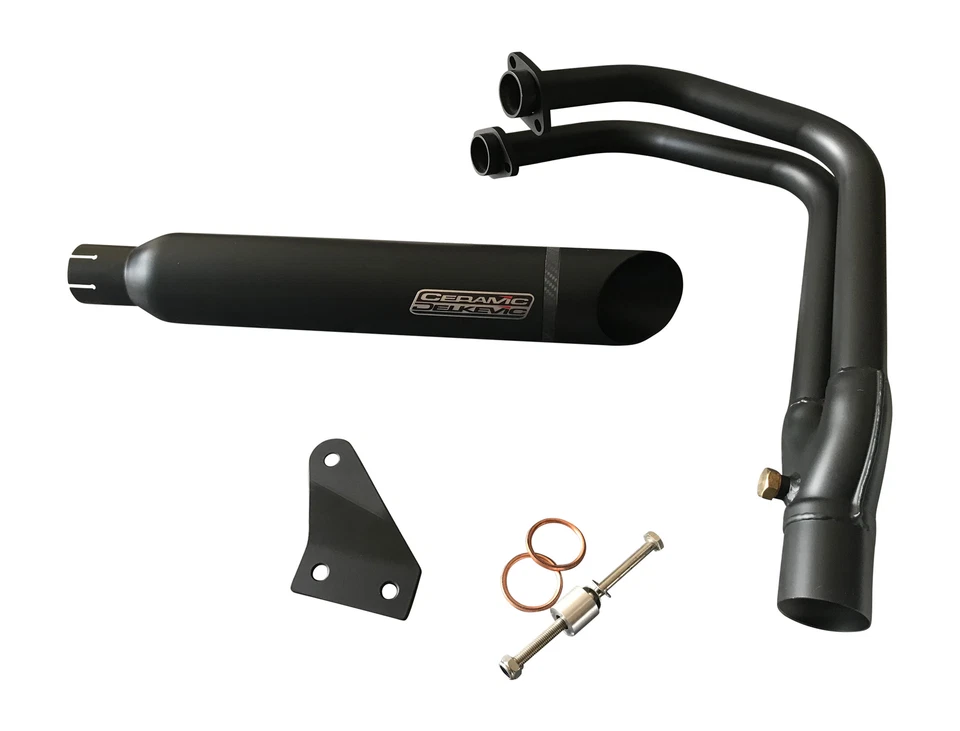 Delkevic 2-1 Escape Cerámico Kawasaki Vulcan S 16" Silenciador Redondo Punta Corte Corte Foto 2 de 3