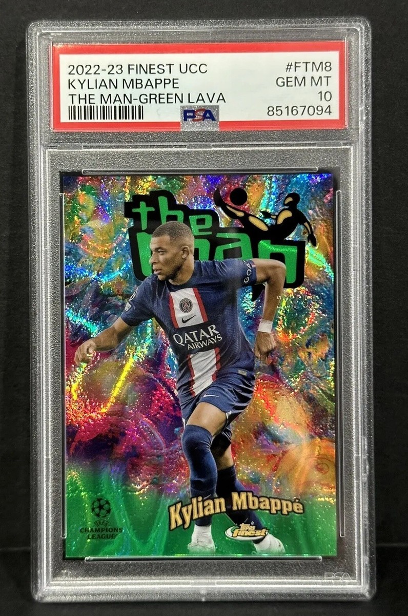 キリアン ムバッペ Topps Finest 250枚限定 PSA 9 鑑定済 2022-23 Topps Finest UCL PSG Prized Footballers Kylian