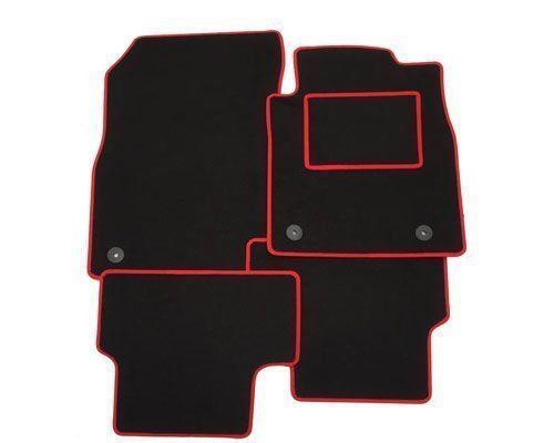 FIAT 500L Car Floor Mats 4-Piece Set (2013+) - Red Trim Edge, Includes 4 Clips, UK Made 9 thumbnail image