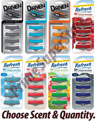 Driven/ Refresh Your Car AC Vent Curve Stick Air Freshener Scent Eliminates  Odor