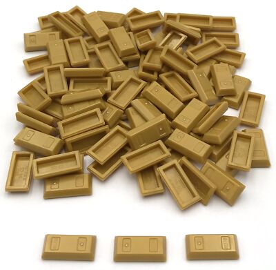 Lego 100 New Pearl Gold Minifigure Utensil Ingots Bar Pieces