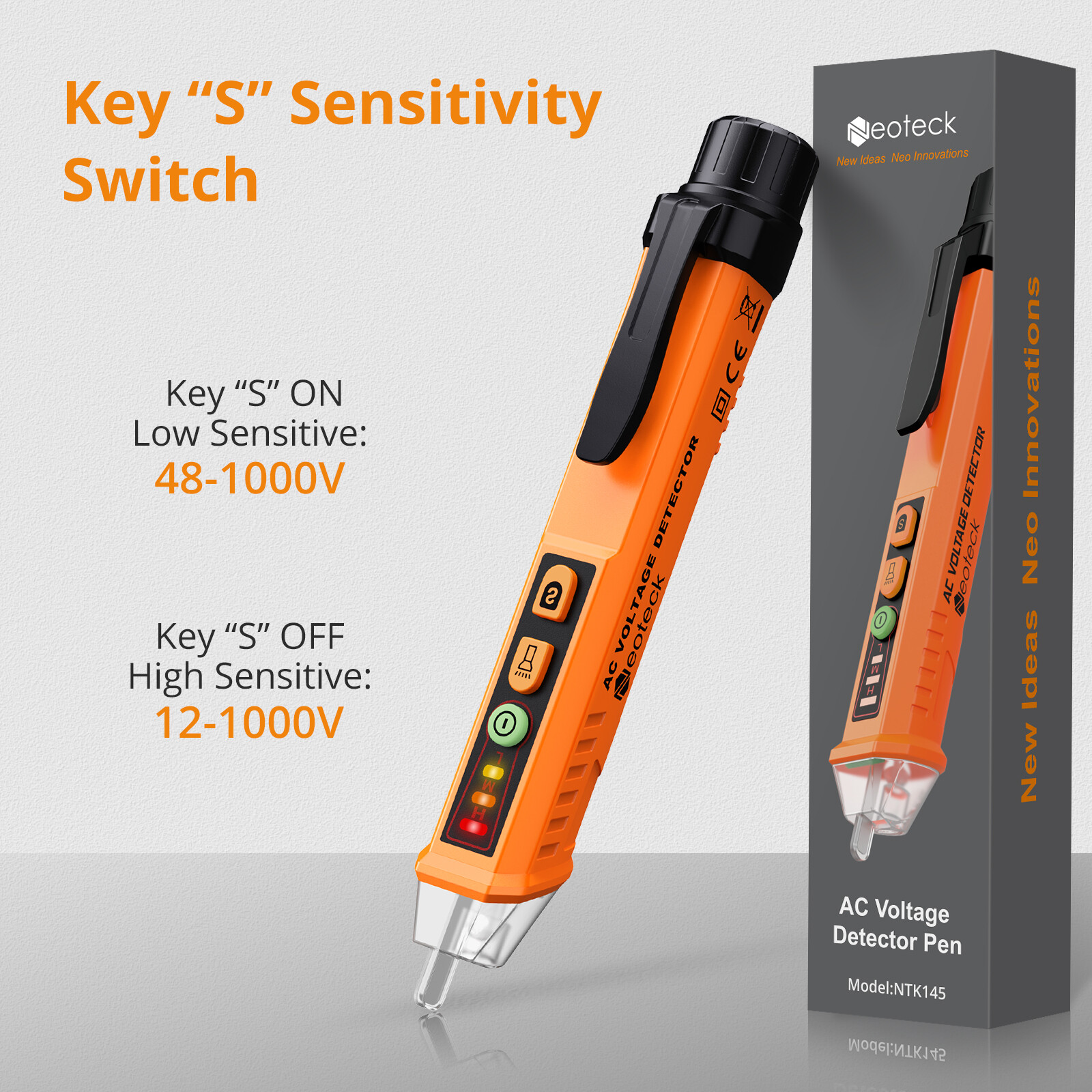 Tavaler Berührungsloser Spannungsprüfer - NCV Stromtester 12V-1000V Mit Summer