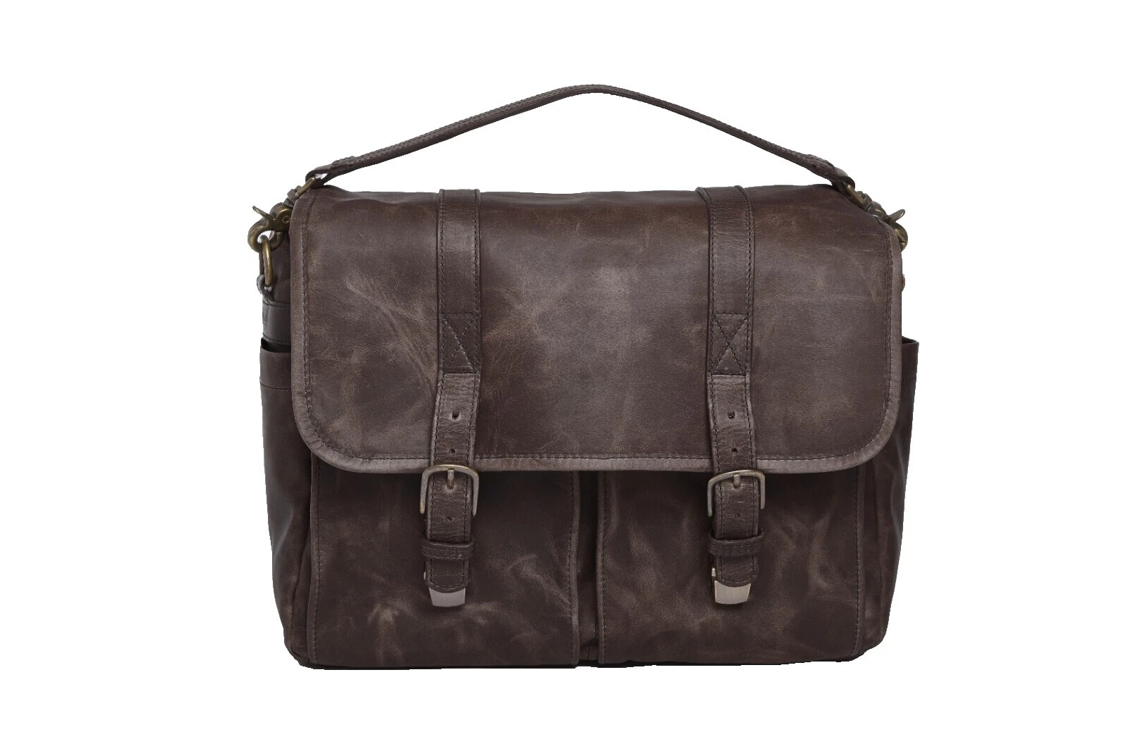 Brown Leather Carry/Bolsos de hombro para cámara
