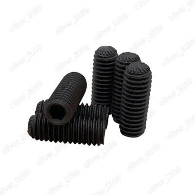 Black 12.9 Steel Hex Socket Set Screw With Knurled Cup Point Grub Screws DIN916K