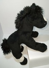 Wishpets Horse Pony Midnight 2004 Black White Plush 11" Stuffed Animal