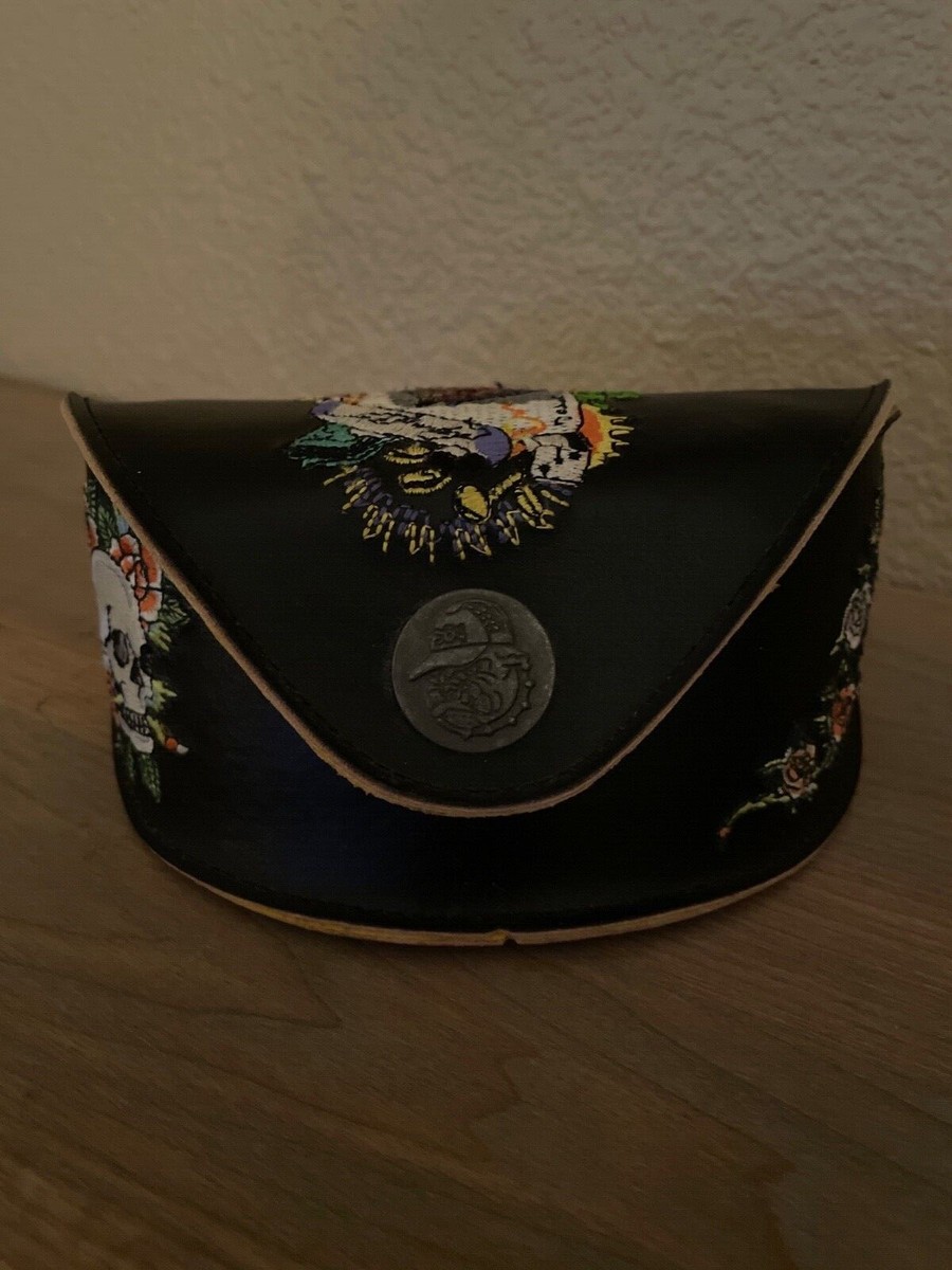 Ed Hardy Vintage Tattoo Eyewear Glasses Case with skulls and 