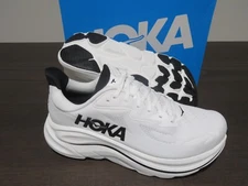 Hoka One One Clifton 10 Mens 10 Shoes White Black 1162030 WBLC Running Gym