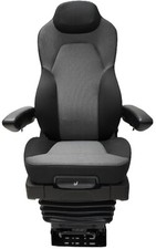 New Prime Tc400cgr Grey Cloth W Black Leather Accent Air Ride Truck Seat