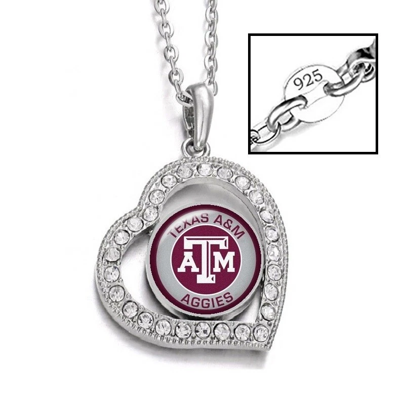 Conjunto de collar y pulsera de plata esterlina Texas A&M Aggies State D3D19 Foto 3 de 4