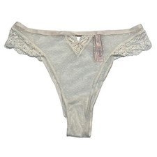 NWT VICTORIA'S SECRET Dream Angels Brazilian Pantie Sz M Ivory Mesh Lace