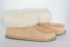 Men's Women's Genuine Sheepskin Slippers 100% Real Fur Hand Crafted HARD SOLE