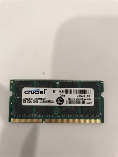 2 x CRUCIAL 8GB 1GX64 DDR3 1333 SO-DIMM 2004 MACBOOK PRO APPLE RAM - Bild 5 von 6