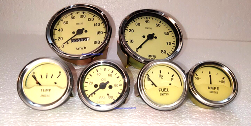 Kit Réplique Compteurs Smiths – Température, Huile, Carburant, Ampèremètre, Compteur Vitesse 100mm – Vintage