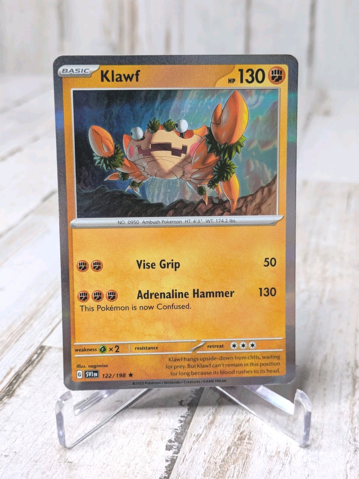 Klawf 122/198 Holo NM Scarlet & Violet Pokemon Card