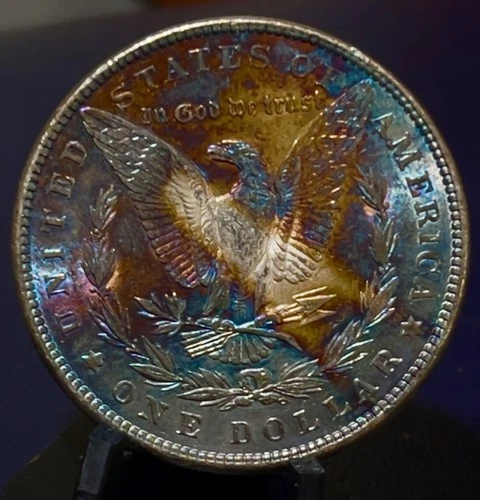 1886 P Morgan  Dollar UNCIRCULATED Monster Toning Overse And Reverse -12