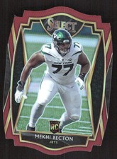 5402J 2020 Panini Select #190 Mekhi Becton Red Prizm Die Cut