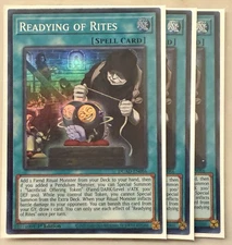 Yugioh! 3x Readying of Rites DUAD-EN086 Super Rare 1st Ed NM