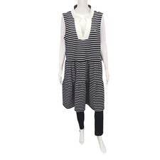 Nautica Jeans Women's Navy Ivory Tiered Collar Sleeveless Dress Size XX-Large