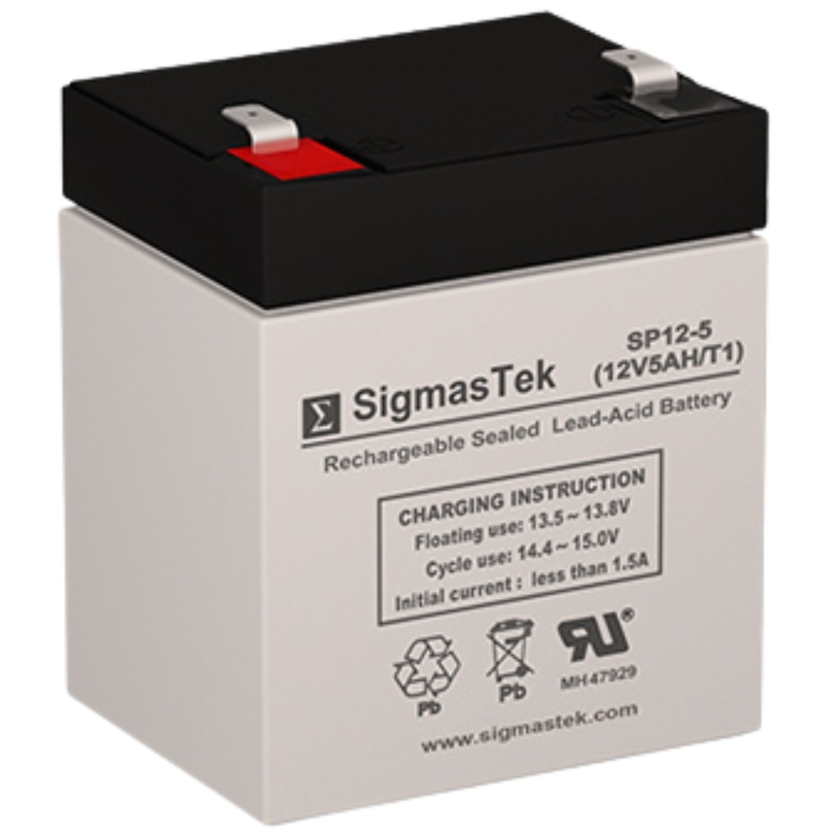 AJC D5S F1 12V 5Ah F1 SLA Rechargeable SigmasTek SP12-5 (T1) Battery Replacement