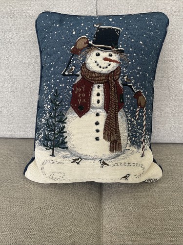 Mount Vernon Mills Tapiz K.Jennings Invierno Muñeco de Nieve Navidad Almohada 12.5x17 - Imagen 1 de 5