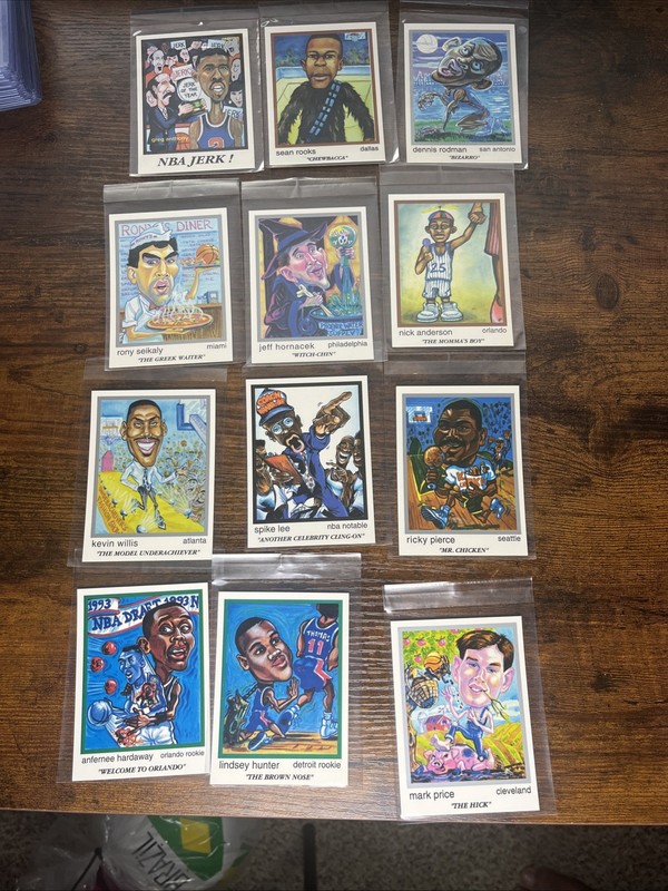 1992 -1993 Skinny Cartoons 12 Card Basketball Lot