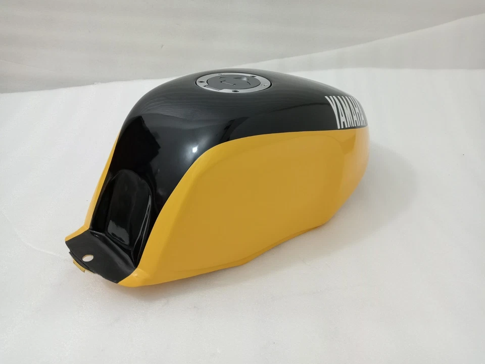 Yamaha Ysr 50 80 Ysr50 Ysr80 1989 tanque de combustible de acero pintado amarillo y negro + tapa Foto 4 de 4