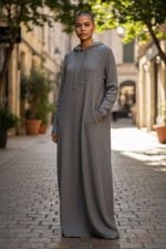 Fashion Nova women long dress with pocket and hood OS