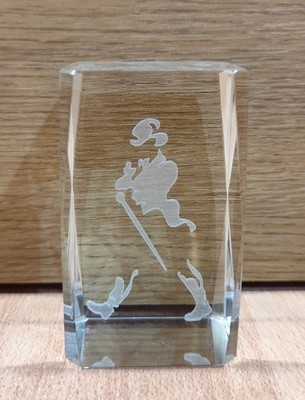 JOHNNIE WALKER SCOTCH WHISKY ADVERTISIGN SOLID GLASS CUBE PAPER HOLDER