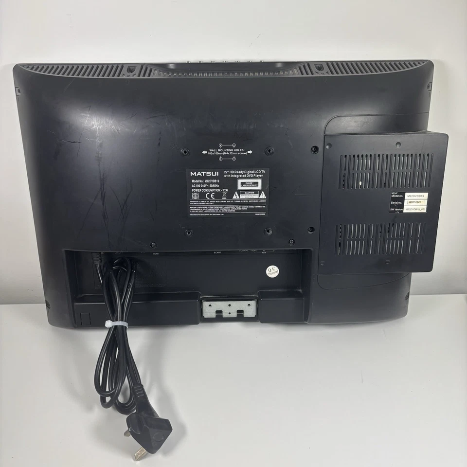 Matsui 22” HD M22DVDB19 HD Ready Freeview TV & DVD Combo - No Remote or Stand - Image 4 of 4