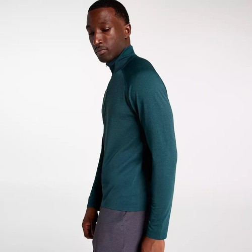 Neu mit Etikett Medium VRST Circuit nahtloser 1/4-Reißverschluss Pullover für Herren - grün dunkel meliert - Bild 4 von 9