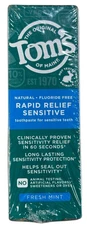 Tom's of Maine Rapid Relief Sensitive Toothpaste, Fresh Mint, Exp 7/26