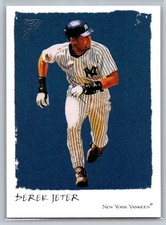 2002 Topps Gallery Veteran Variation 1 58 Derek Jeter Blue Background NY Yankees