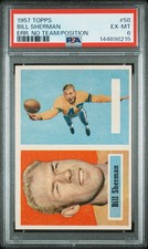 1957 Topps #58 Bill Sherman Error No Team Position PSA 6