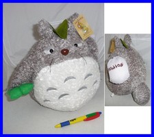 Mio Vicino TOTORO Con Sacco e Foglia PELUCHE 30cm Versione "PELOSA"