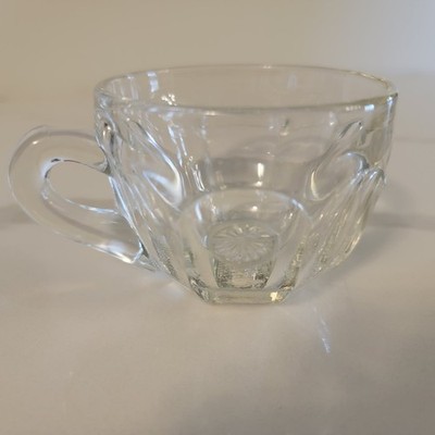 Heisey Colonial Clear Panel Design with Flat Star Bottom Punch Cup 2 1/4'' Tall